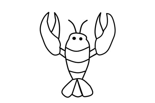 Line drawing Lobster isolated on white background. Vector illustration.