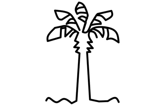 flower line drawing isolated on white background. vector illustration.