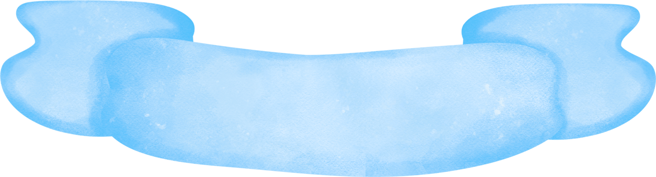 Cute blue banner watercolor ribbon painting png