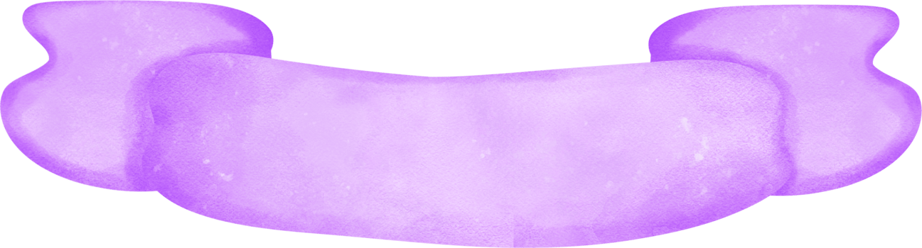 Cute magic purple banner watercolor ribbon painting png