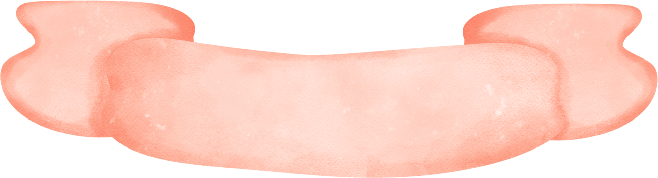 Cute orange banner watercolor ribbon painting png