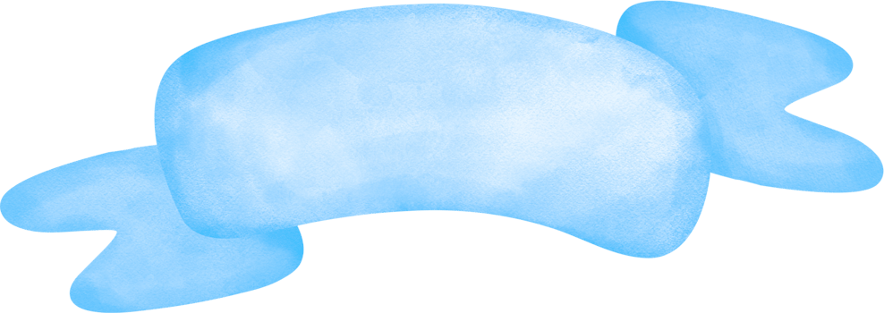 Cute blue banner watercolor ribbon painting png