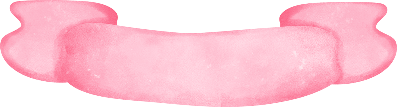 Cute pink banner watercolor ribbon painting png