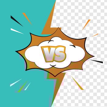 Versus in cartoon style vector illustration