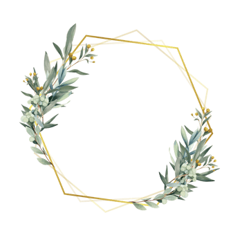 Gold Geometric Floral greenery leaves Frames png