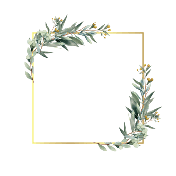 Gold Geometric Floral greenery leaves Frames png