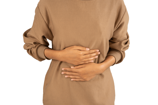 woman has stomach ache isolated png