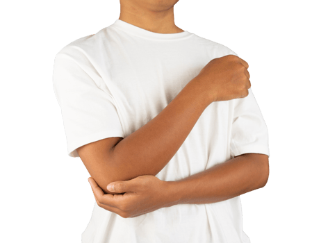 man holding sore elbow isolated png