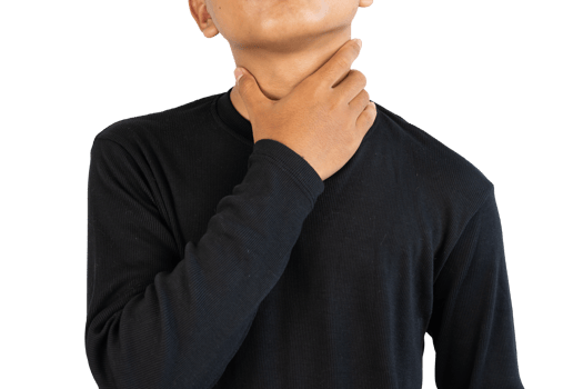 Man holding sore neck isolated png