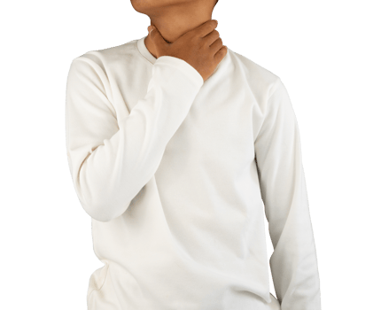 man holding sore throat isolated png