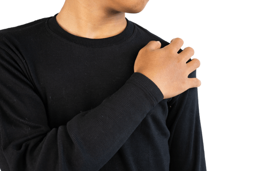 man holding sore shoulder isolated png
