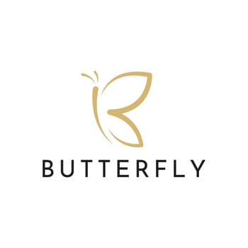 Simple butterfly vector logo design template