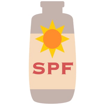 sunscreen bottle sunbathing vector