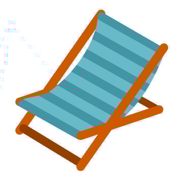 Summer beach folding canvas bed vector