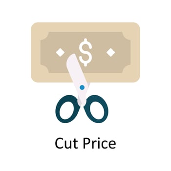Cut Price Vector  Flat Icon Design illustration. Ecommerce and shopping Symbol on White background EPS 10 File