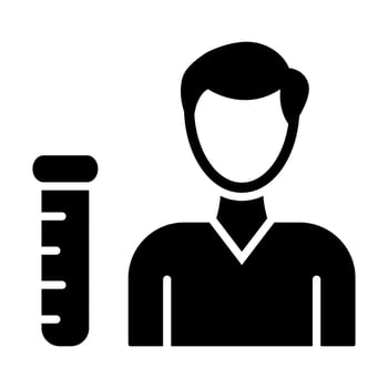Chemist Glyph Icon Design vector