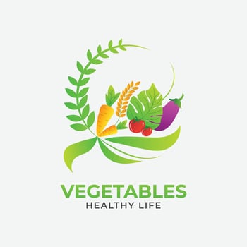 organic vegetable logo vector template