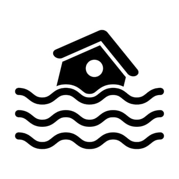 Flood Glyph Icon Design vector