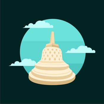 temple icon vector art background