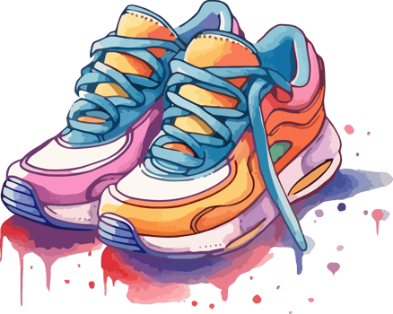 Sneaker Watercolor Painting, Splashes of Color png