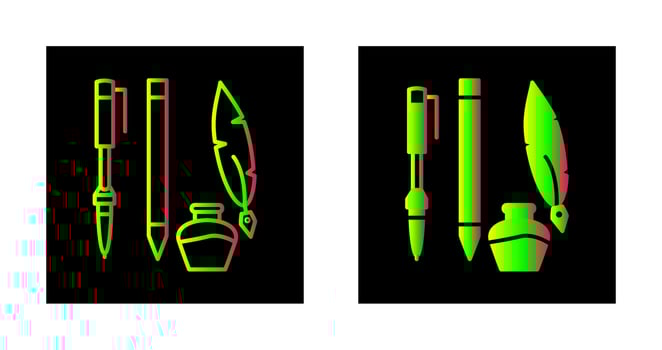 Unique Writing Equipment Vector Icon