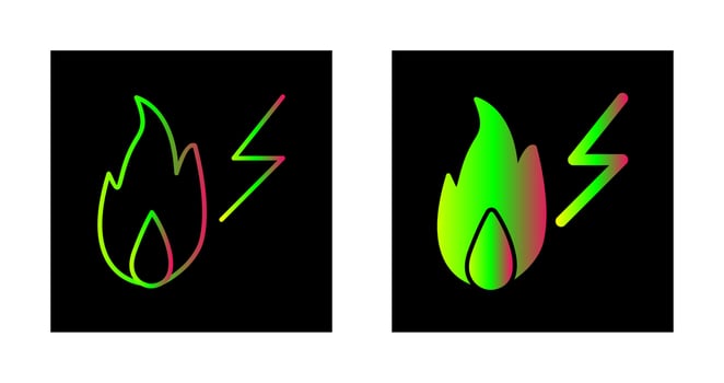 Unique Electricity Fire Vector Icon