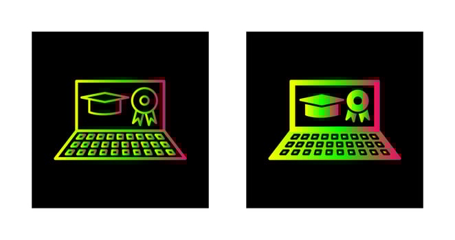 Unique Online Degree Vector Icon
