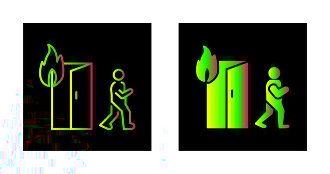 Unique Running from Fire Vector Icon