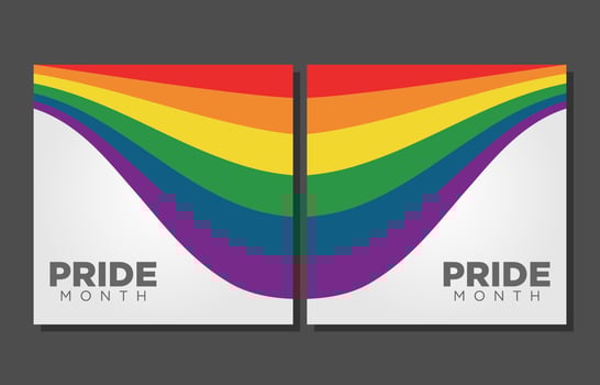 pride month social media post collection background vector