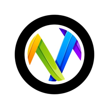colorful abstract letter m logo design vector