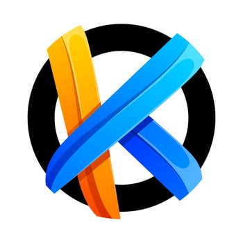 colorful abstract letter K logo design vector