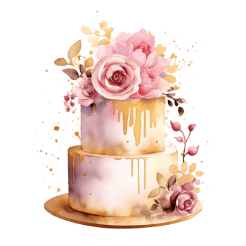 Watercolor Birthday Cake. Illustration png