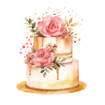 Watercolor Birthday Cake. Illustration png