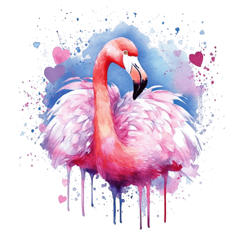 Watercolor pink Flamingo. Illustration png
