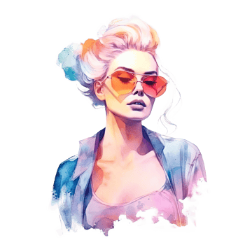 Watercolor fashion background. Illustration png
