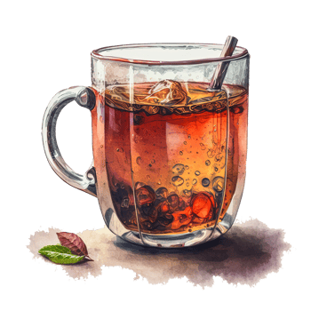 Watercolor tea. Illustration png
