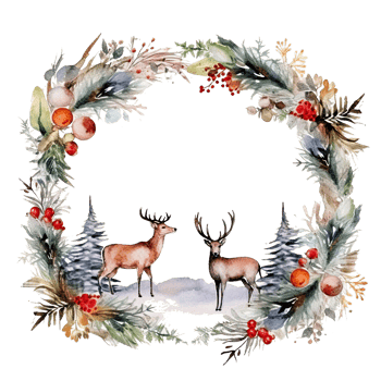 Watercolor Christmas background. Illustration png