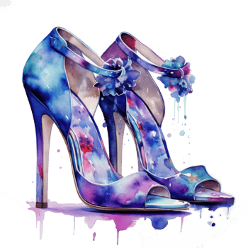 Watercolor fashion shoes. Illustration png