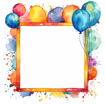 Kids cartoon birthday background. Illustration png