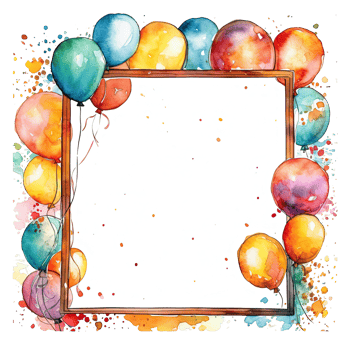 Kids cartoon birthday background. Illustration png