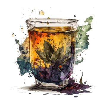 Watercolor tea. Illustration png