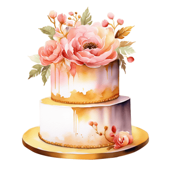 Watercolor Birthday Cake. Illustration png