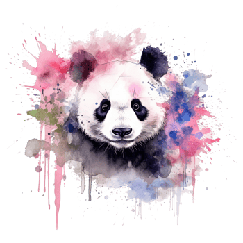 Cute watercolor panda. Illustration png