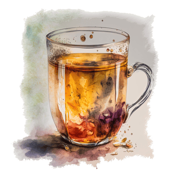Watercolor tea. Illustration png