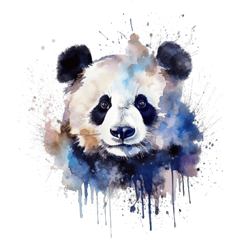Cute watercolor panda. Illustration png