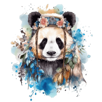 Cute watercolor panda. Illustration png