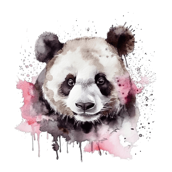 Cute watercolor panda. Illustration png