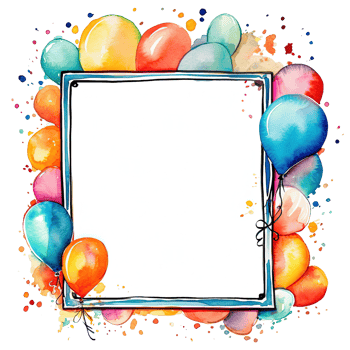Kids cartoon birthday background. Illustration png