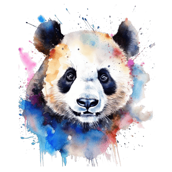 Cute watercolor panda. Illustration png