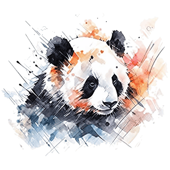 Cute watercolor panda. Illustration png